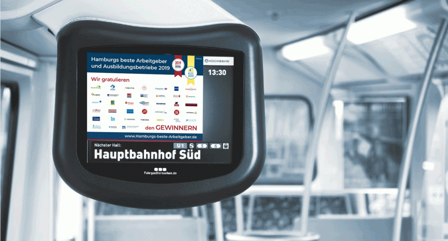 Hamburgs Beste Arbeitgeber Screen U-Bahn Hamburgs Beste Arbeitgeber Screen U-Bahn